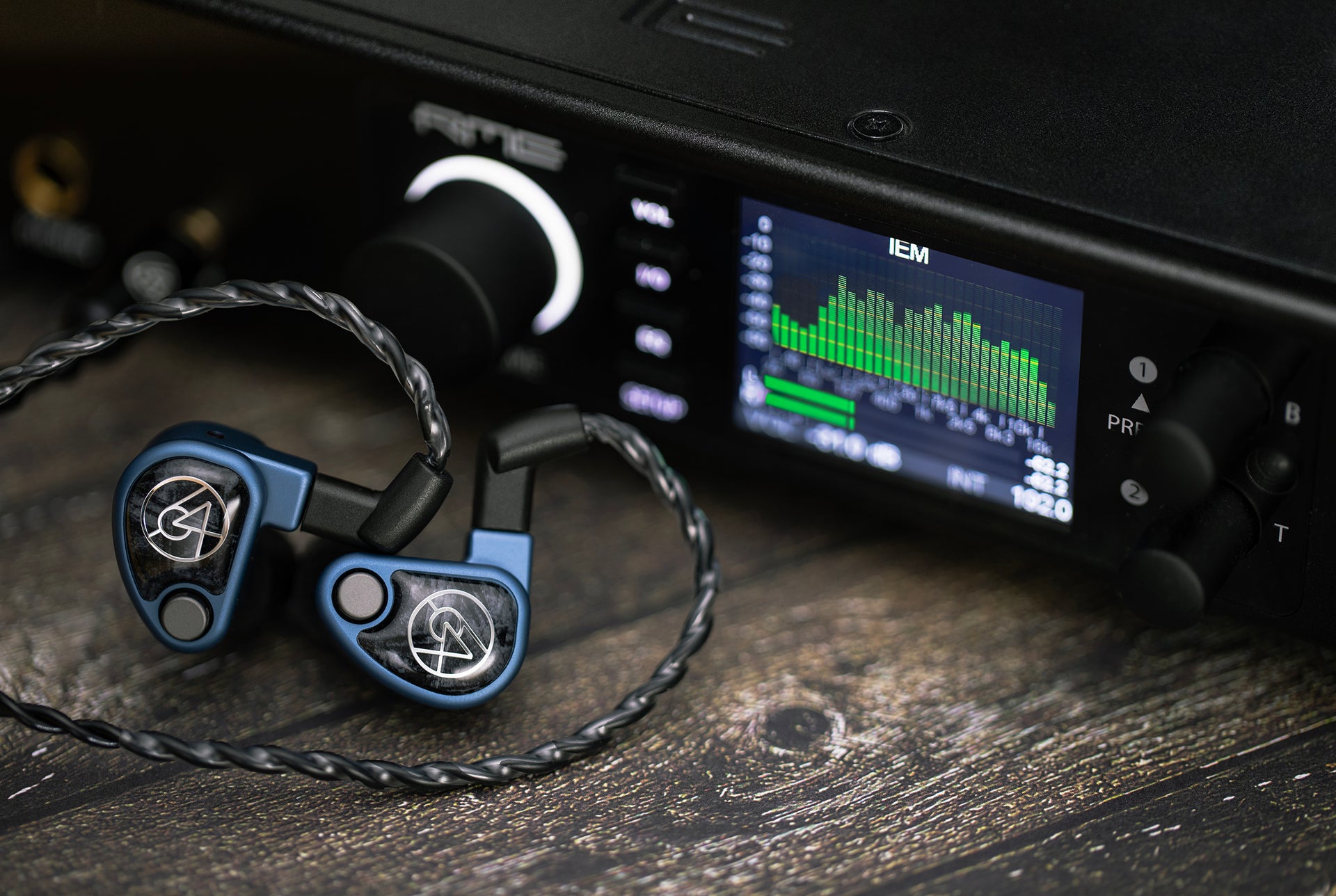 64 audio u4s in-ear monitor headphones with rme adi-2 dac fs headphone amplifier and dac