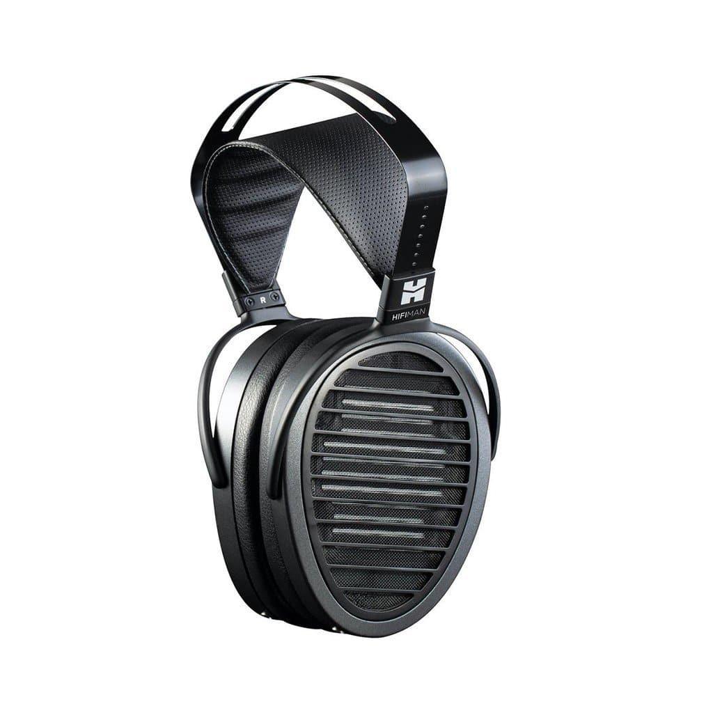 The Hifiman Arya Headphones | Stealth Magnets Edition feature large oval ear cups, horizontal grilles, and a wide padded headband, delivering an expansive soundstage.