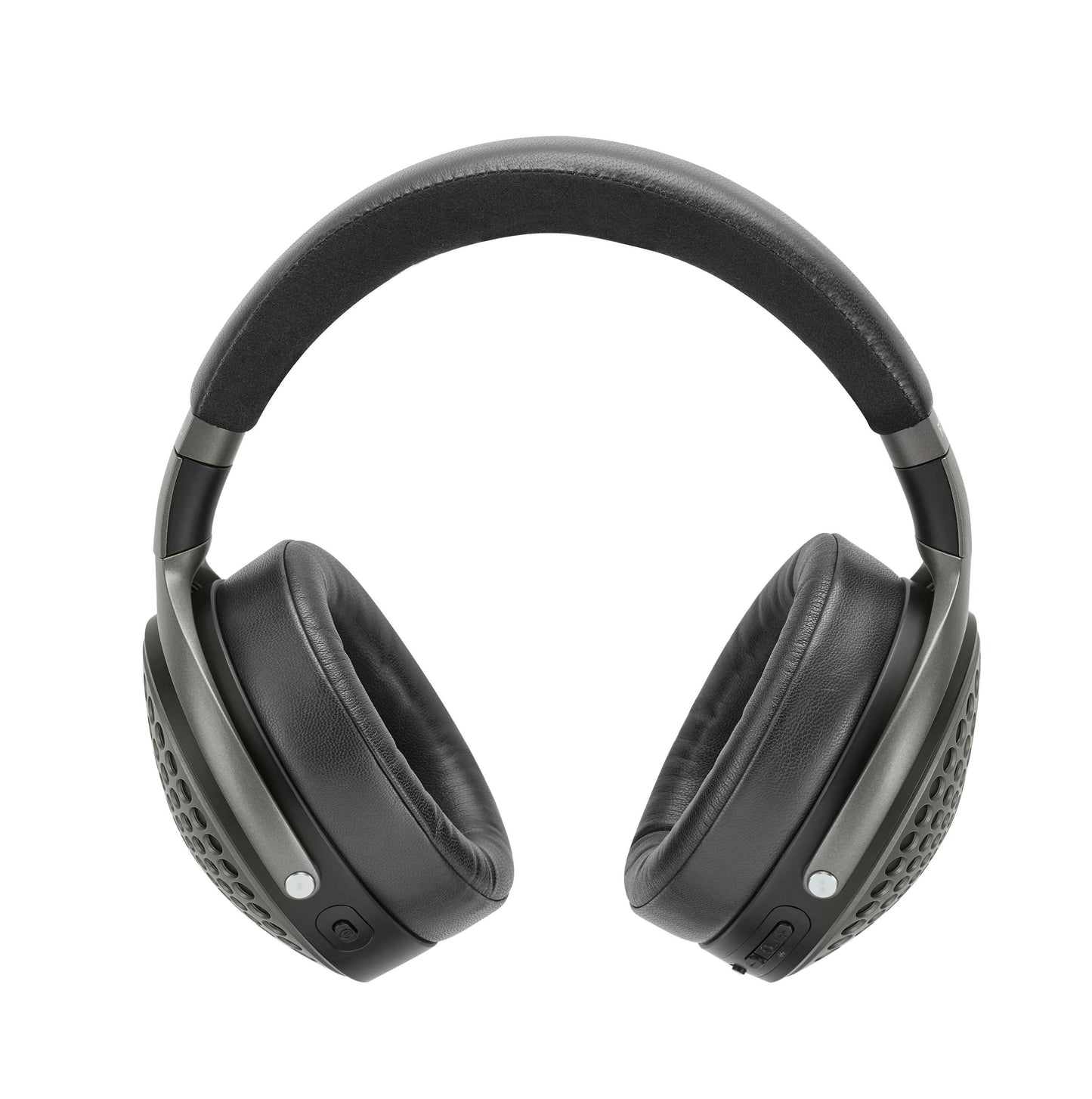 The Focal Bathys wireless headphones by Focal, in black and gray, feature active noise canceling and padded ear cups and headband, shown on a white background.