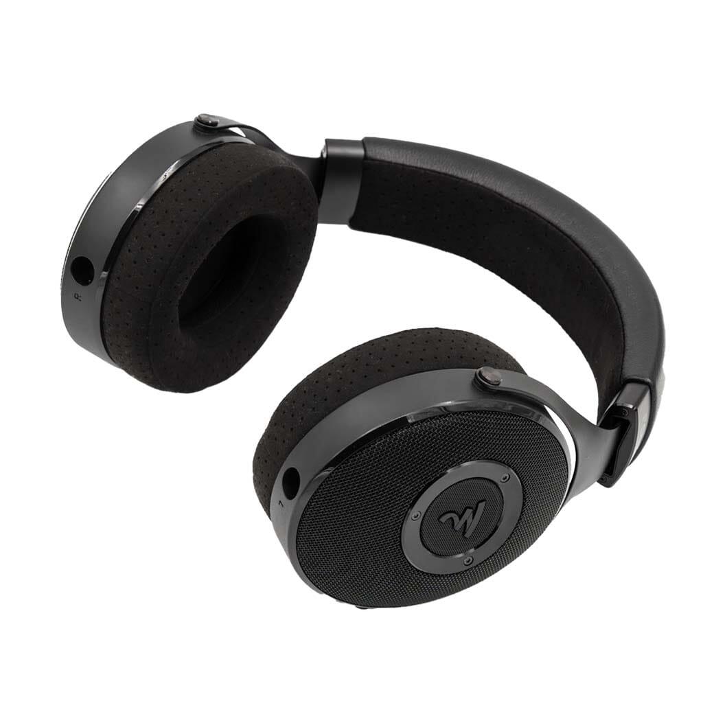 Focal Elex Headphones by Focal, finished in black with cushioned ear pads and a round logo on the ear cups, are shown on a white background—delivering sonic perfection in every detail.